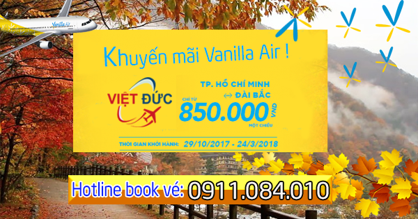 Địa chỉ đặt vé khuyến mãi Vanilla Air đi Đài Bắc giá 850,000 đồng