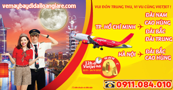Vietjet Air khuyến mãi vé máy bay tết Trung Thu đi Đài Loan