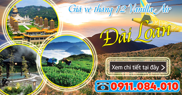ve may bay hang Vanilla Air di Dai Loan thang 12